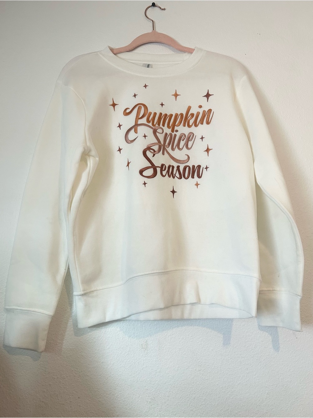 Pumpkin Spice Season White/Cream Crewneck Sweatshirt
